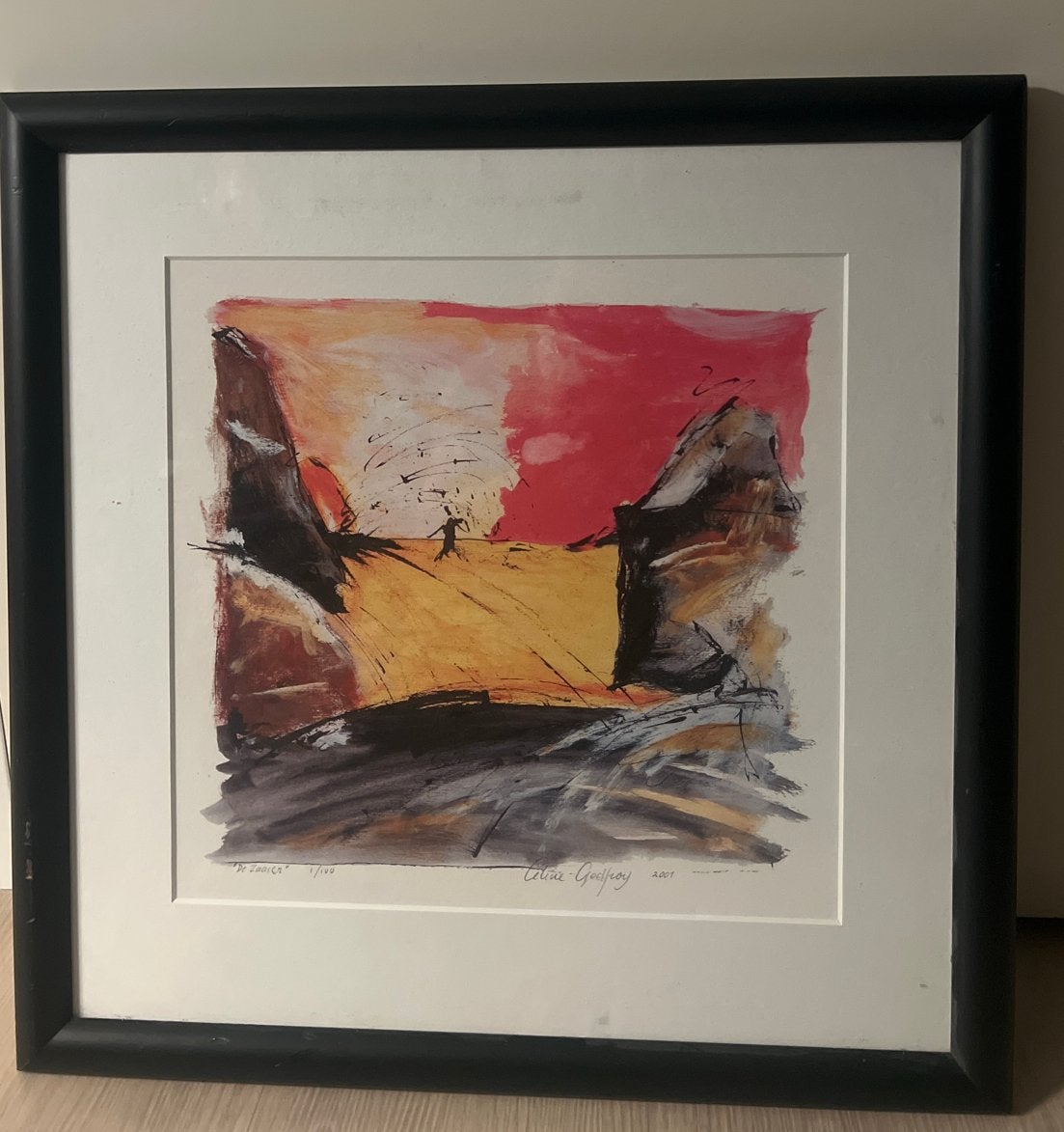 Céline Godfroy - De Zaaier (2001) - Zeefdruk, 56x56cm, Ophalen of Verzenden, Zeefdruk, Genummerd, 2000 tot heden