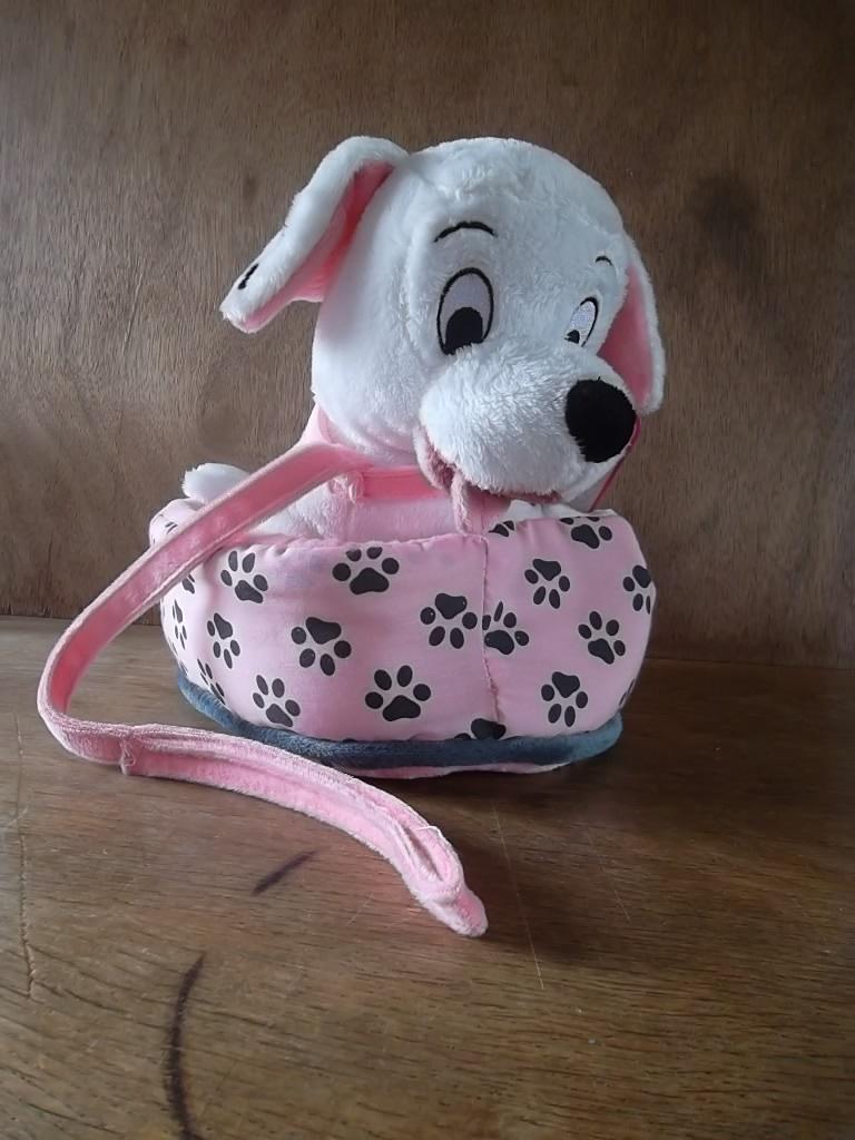 Disney 101 Dalmatiërs pluche in mandje 20cm Disney Store, Ophalen of Verzenden, Overige figuren, Zo goed als nieuw, Beeldje of Figuurtje