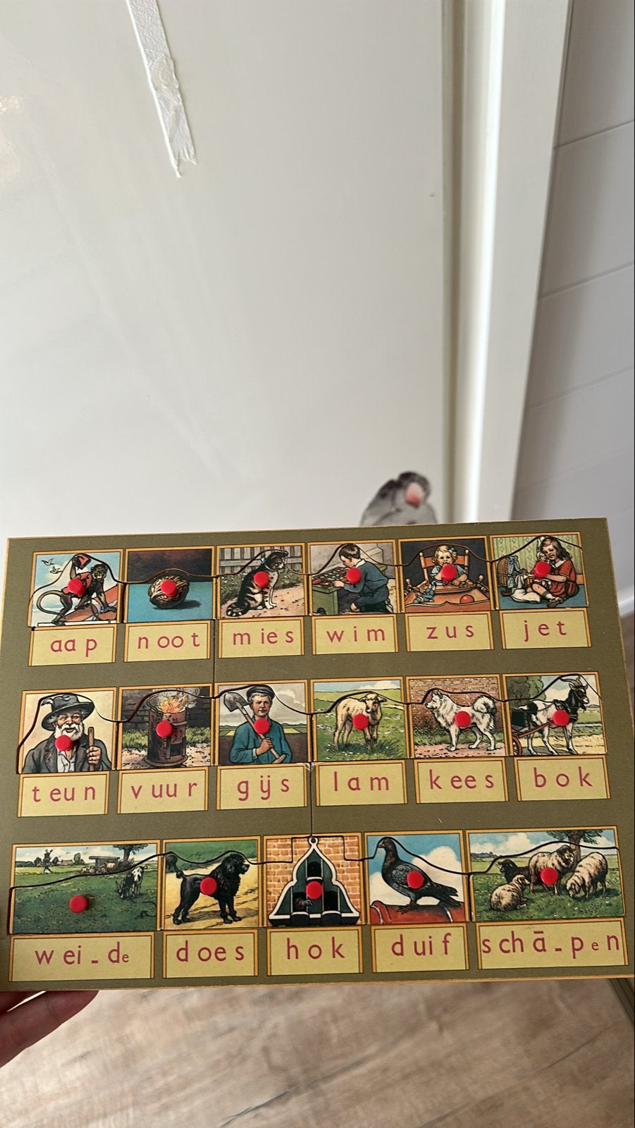 Vintage houten legpuzzel 'Aap Noot Mies', Ophalen of Verzenden, Zo goed als nieuw, Puzzelen