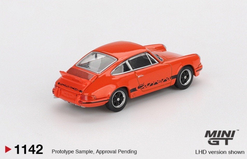 Mini Gt – 1973 Porsche 911 Carrera RS 2.7 Tangerine, red, Mymodelcar@outlook.com, Auto, Ophalen of Verzenden, Mini gt