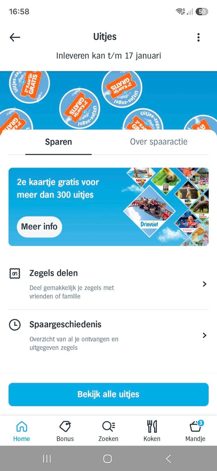 uitjeszegels AH aangeboden, Albert Heijn, Ophalen