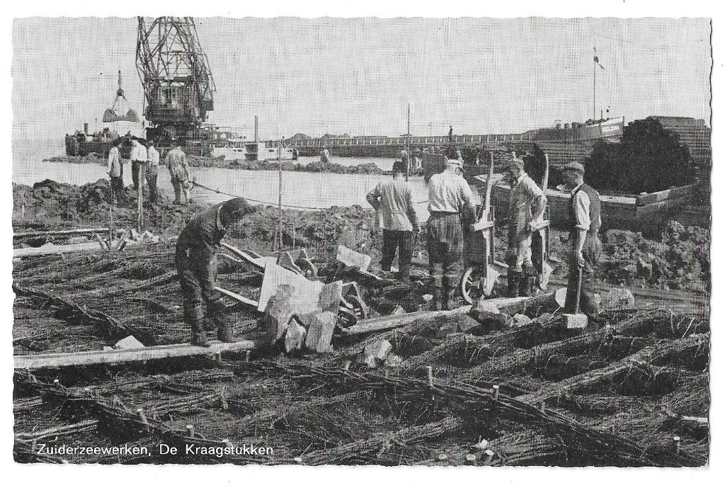 AK Harderwijk, Zuiderzeewerken - De Kaagstukken, Verzenden, 1940 tot 1960, Ongelopen, Gelderland