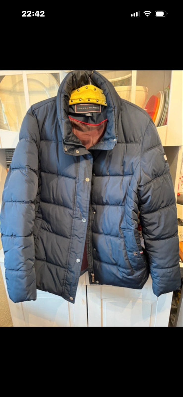 Tommy Hilfiger Dames Donsjas - Donkerblauw, Maat XL, Ophalen of Verzenden, Zo goed als nieuw, Maat 46/48 (XL) of groter, Blauw