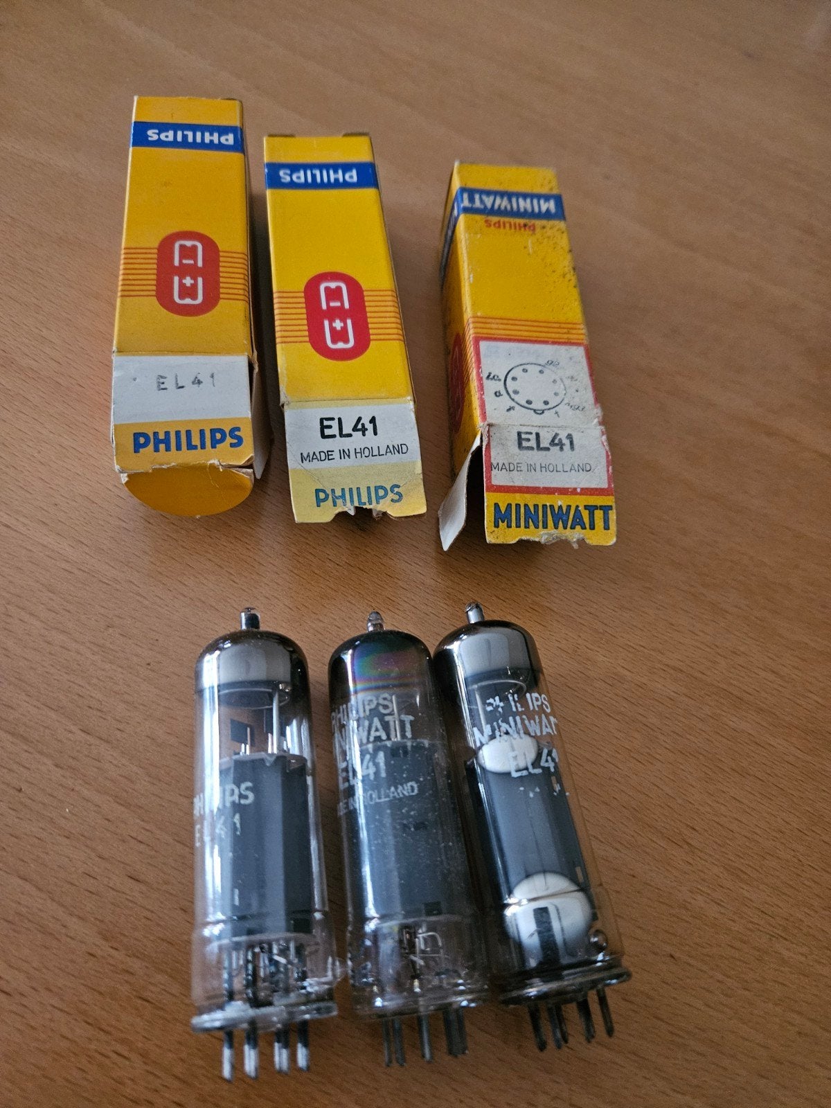3x Philips Miniwatt EL41 buizen in originele verpakking, Ophalen of Verzenden