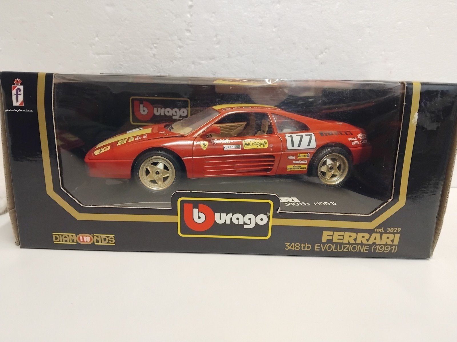 Ferrari 348 TB Evoluzione #177 Bburago metal 1:18 KRD, Ophalen of Verzenden, Zo goed als nieuw, Auto, Bburago