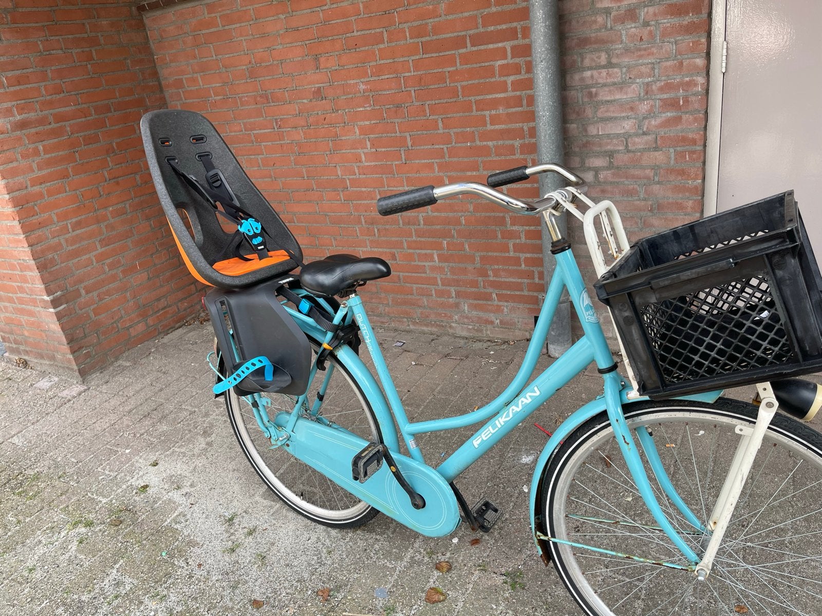Damesfiets Pelikaan met Thule Yepp Nexxt achterzitje, Ophalen, Gebruikt, Overige merken