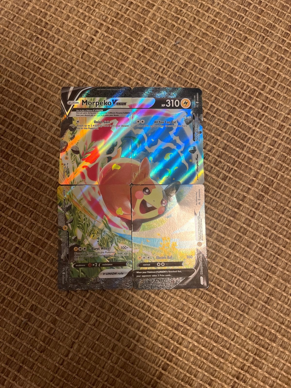 Morpeko V-UNION Pokémon kaart (4-in-1), Hobby en Vrije tijd, Verzamelkaartspellen | Pokémon, Ophalen of Verzenden, Zo goed als nieuw