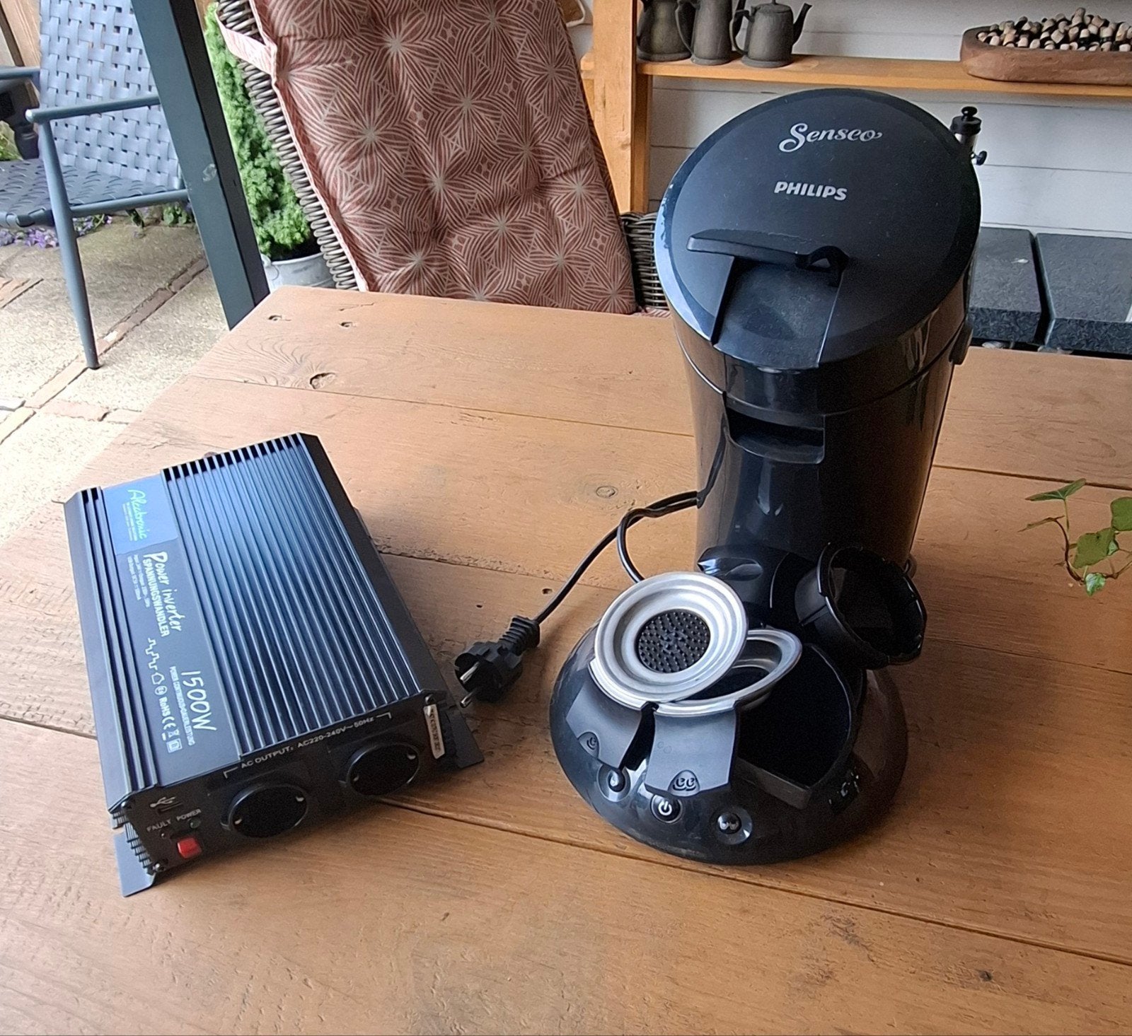 Omvormer24v 220v met senseo, Ophalen of Verzenden
