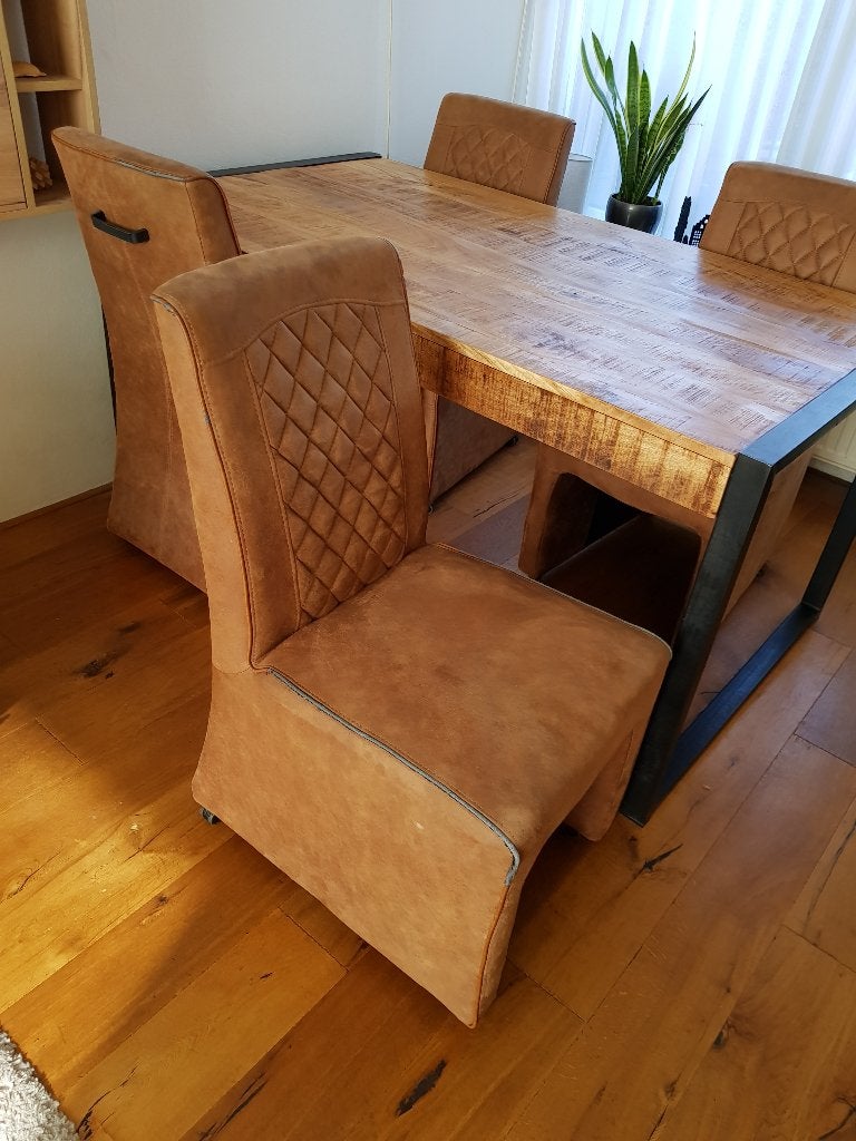 eetkamerstoel, Ophalen, Gebruikt, Bruin, Vier