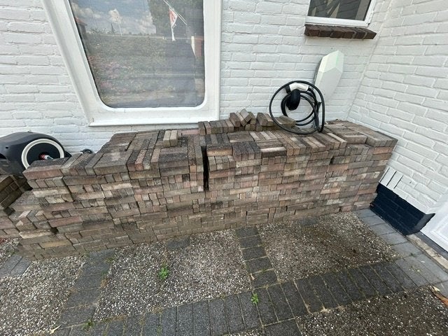 Betonklinker waalformaat gratis!, Tuin en Terras, Tegels en Klinkers, Ophalen, Gebruikt, Klinkers, 10 m² of meer