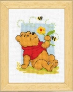 Borduurpakket Pooh met bloem pn0145012, ., Nieuw, Ophalen of Verzenden, .