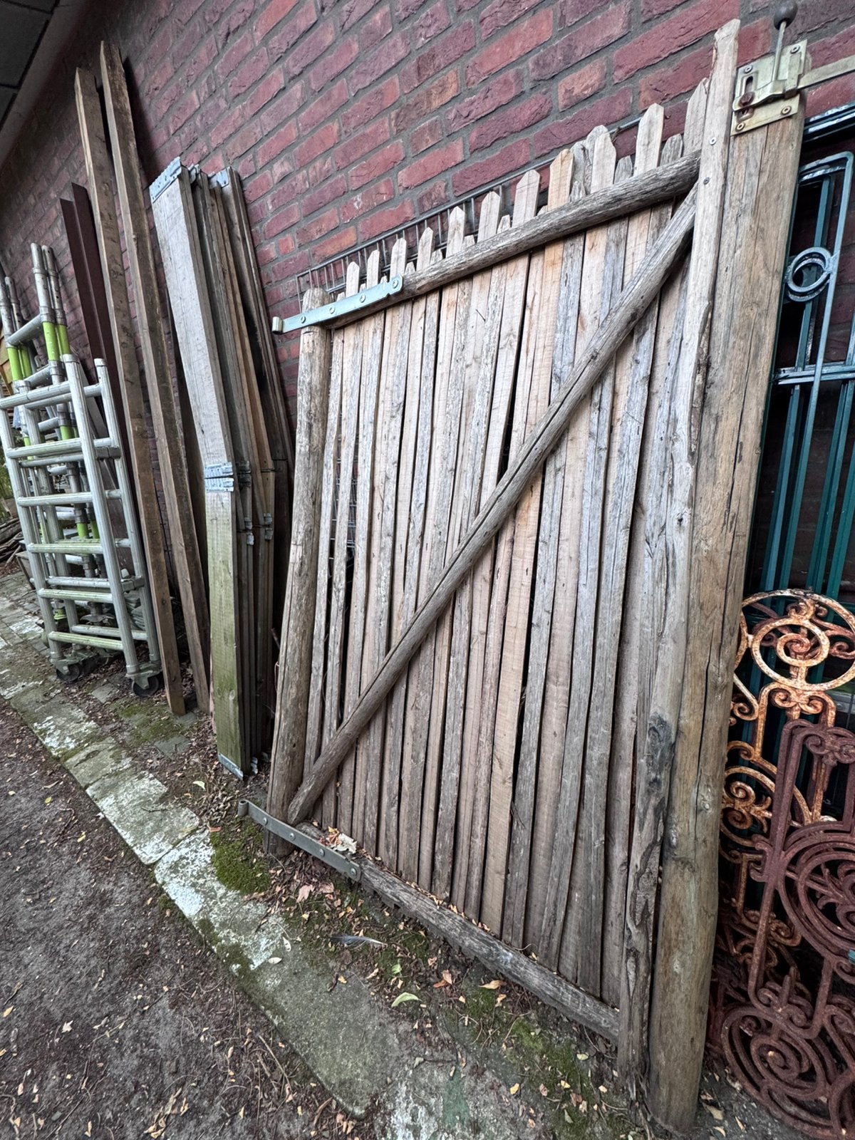 Kastanje poort Adéquat, Tuin en Terras, Tuinpoorten, Ophalen, Gebruikt, 100 tot 150 cm, Draaipoort
