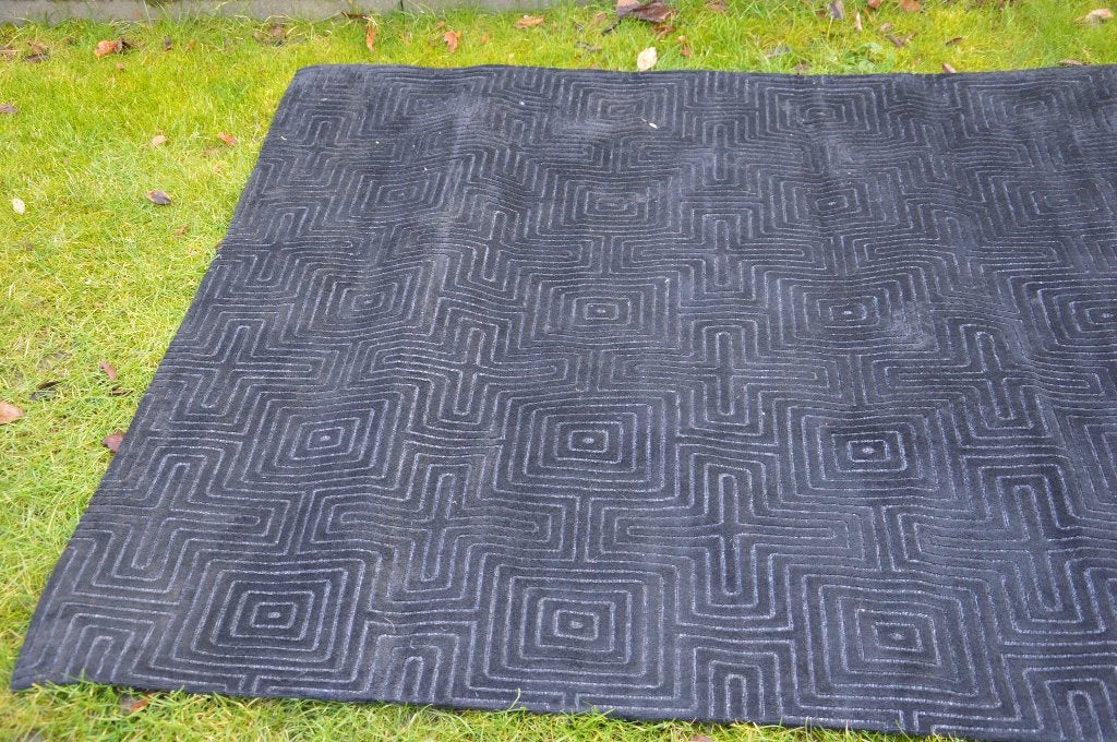 Nieuw! zwart vloerkleed Japandi stijl, 230 cm By Boo Madam, Japandi, Zwart, 150 tot 200 cm, Ophalen of Verzenden