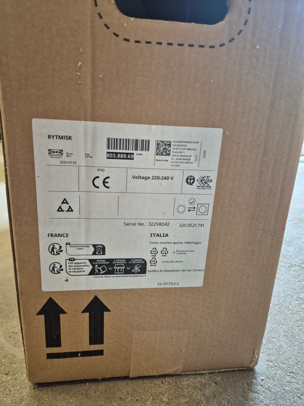 IKEA RYTMIK Afzuigkap met accessoires - Nieuw in doos, Ophalen, Minder dan 200 m³ per uur, Onderbouw afzuigkap, Nieuw