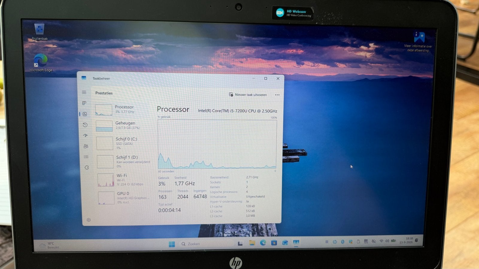 HP ProBook 450 G4 - i5-7200U, 8GB RAM, 256GB SSD, Computers en Software, Gebruikt, 2 tot 3 Ghz, 8 GB, Ophalen of Verzenden