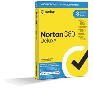 Norton 360 Deluxe - 3 apparaten, 1 jaar abonnement, Computers en Software, Ophalen, Nieuw, Norton, MacOS