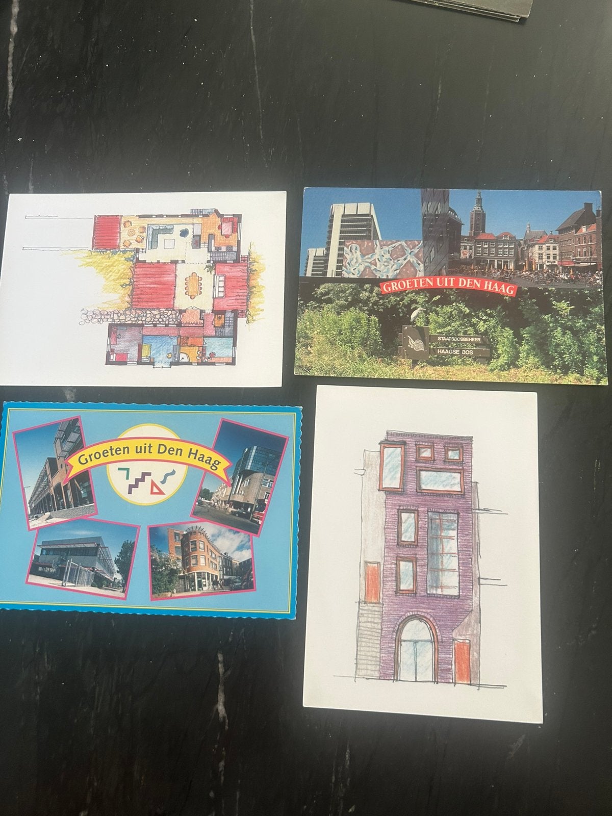 DEN HAAG 4 kaarten €0,25, Ophalen of Verzenden, Zuid-Holland