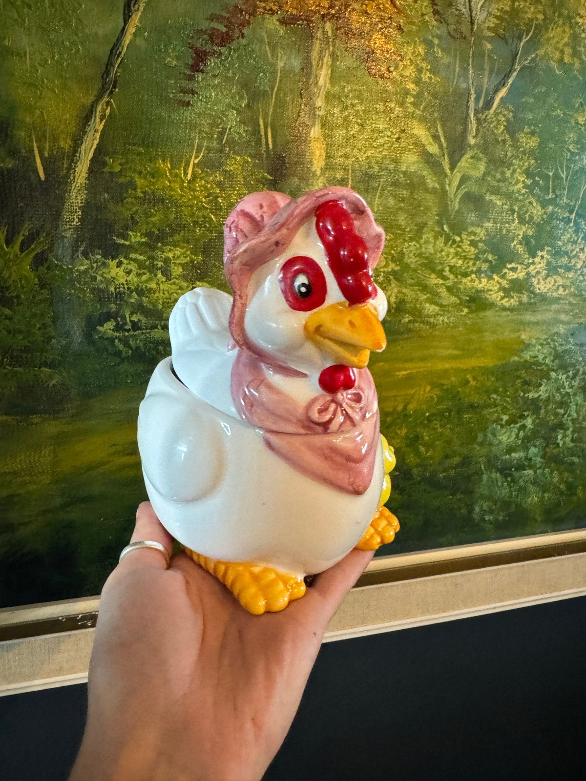 Vintage Keramische Kip Koekjespot / Keukenbus 1991, Antiek en Kunst, Antiek | Keramiek en Aardewerk, Ophalen of Verzenden