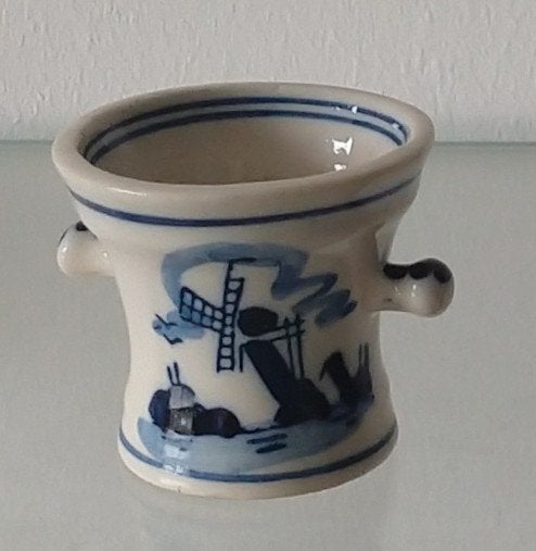 delftblauw miniatuur mortel porselein, volgnr 15, Ophalen of Verzenden