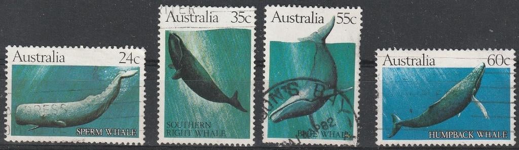 2534. Australie 777/80 gest. Walvissen, Ophalen of Verzenden, Gestempeld