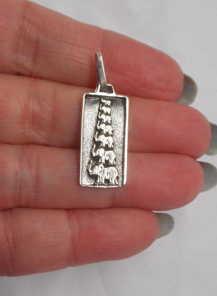 Zilveren aparte hanger olifanten toren nr.1734, Verzenden, Zo goed als nieuw, Zilver, Zilver