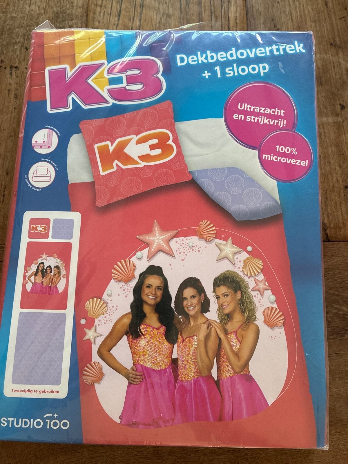 K3 Eenpersoons Dekbedovertrek + Sloop, Eenpersoons, Meerkleurig, Dekbedovertrek, Nieuw