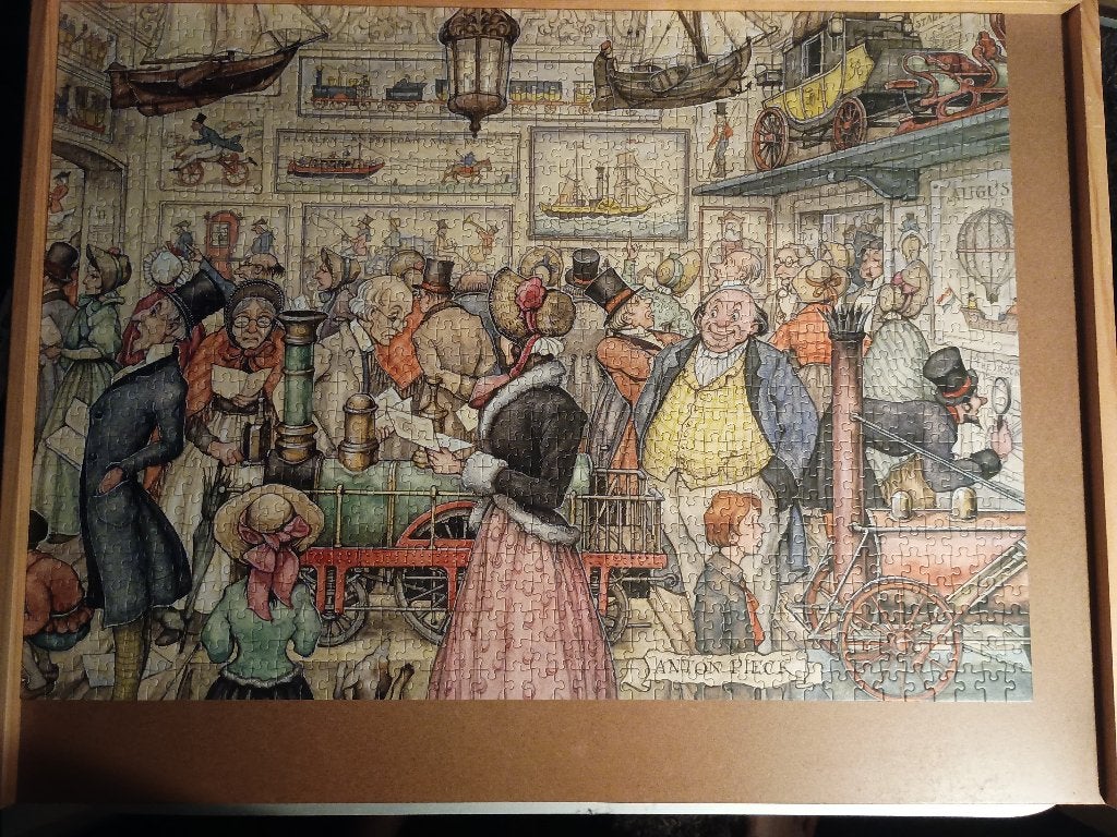 Anton Pieck puzzel 1000 st. de tentoonstelling, Ophalen of Verzenden, 500 t/m 1500 stukjes, Gebruikt, Legpuzzel