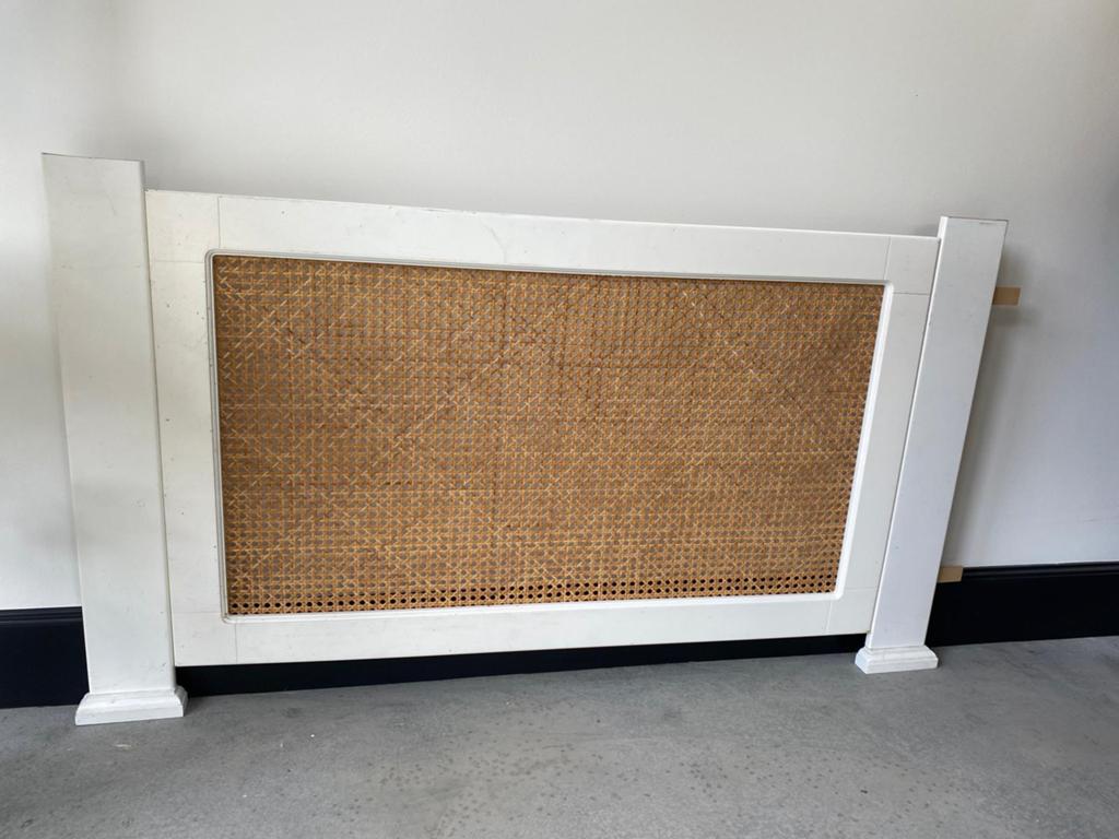Stijlvolle Radiator Ombouw Wit MDF met Rotan Webbing, Doe-het-zelf en Verbouw, Verwarming en Radiatoren, Ophalen, Overige typen