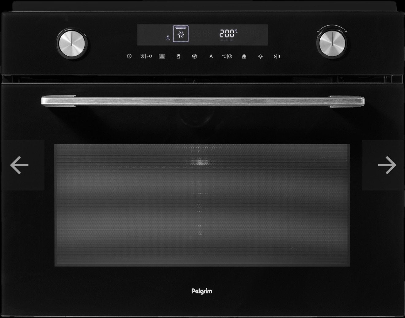 Pelgrim Combi-oven: Zwart, Inbouw, Zo goed als nieuw, Witgoed en Apparatuur, Ovens, Ophalen, 45 tot 50 cm, 60 cm of meer, Pelgrim
