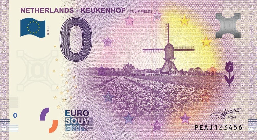 0 Euro biljet Keukenhof Tulip Fields 2019, Ophalen of Verzenden, Overige landen, 5 euro