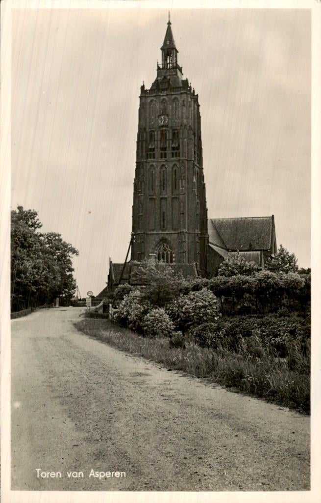 Asperen - Toren - van Asperen, Ophalen of Verzenden, 1940 tot 1960, Gelopen, Gelderland