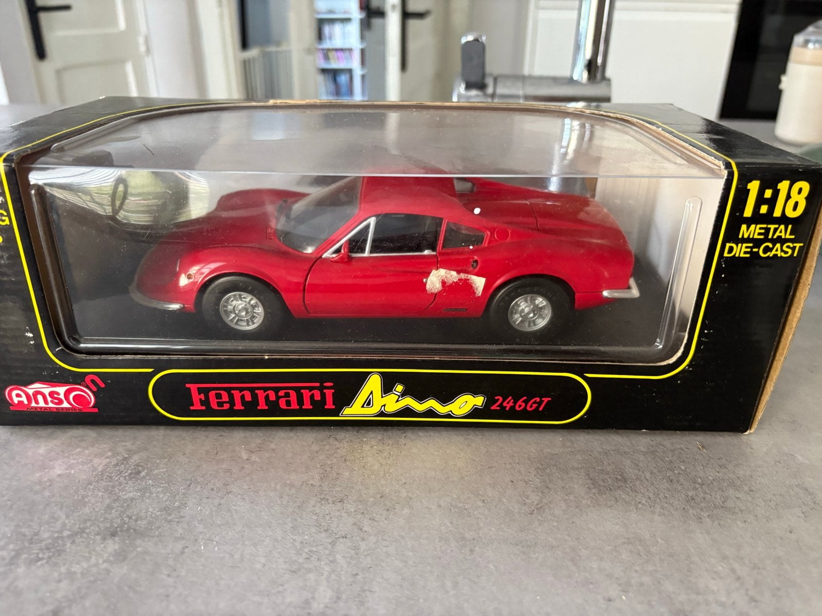 Anson Ferrari Dino 246GT 1:18 Die-Cast Modelauto, Hobby en Vrije tijd, Ophalen of Verzenden, Gebruikt, Auto, Anson