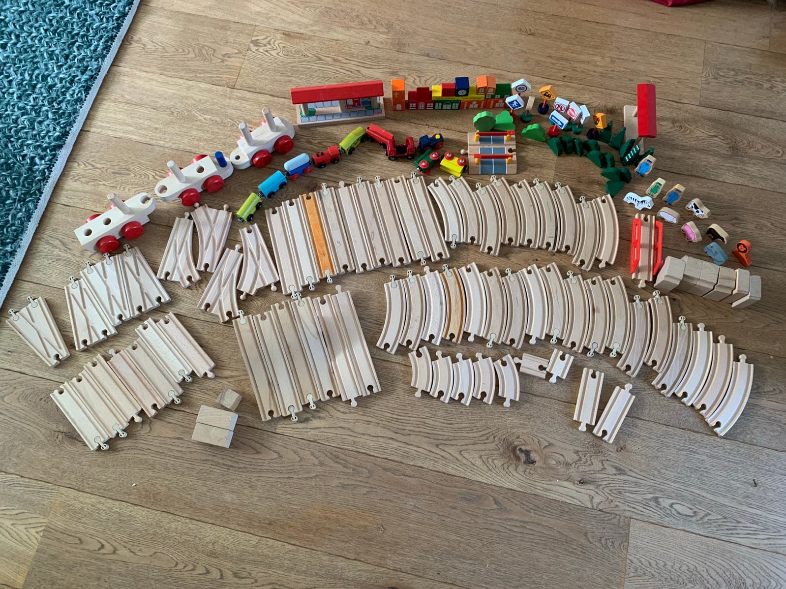 Houten treinbaan sets, Kinderen en Baby's, Speelgoed | Houten speelgoed, Ophalen, Gebruikt