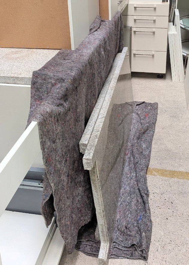 Gratis granieten keukenwerkblad met spoelbak en kraan – afh, Ophalen, Gebruikt, Graniet of Steen, Enkelwandige keuken