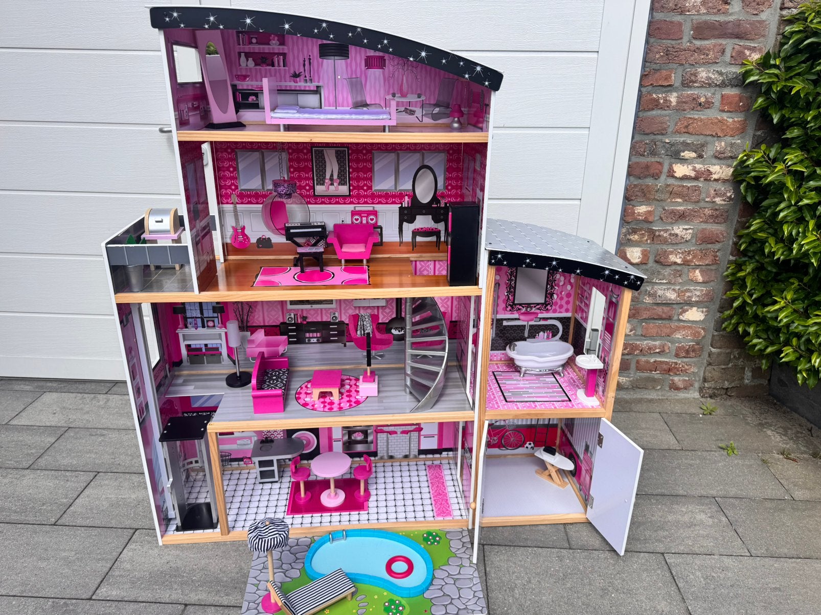 Kidkraft Sparkle glitter Mansion Barbiehuis barbie, Ophalen, Zo goed als nieuw, Hout
