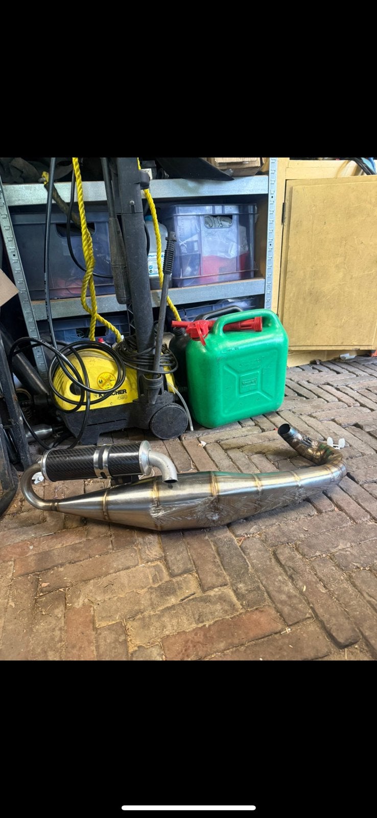Ht carbon uitlaat 125/180 cc, Ophalen of Verzenden, Zo goed als nieuw