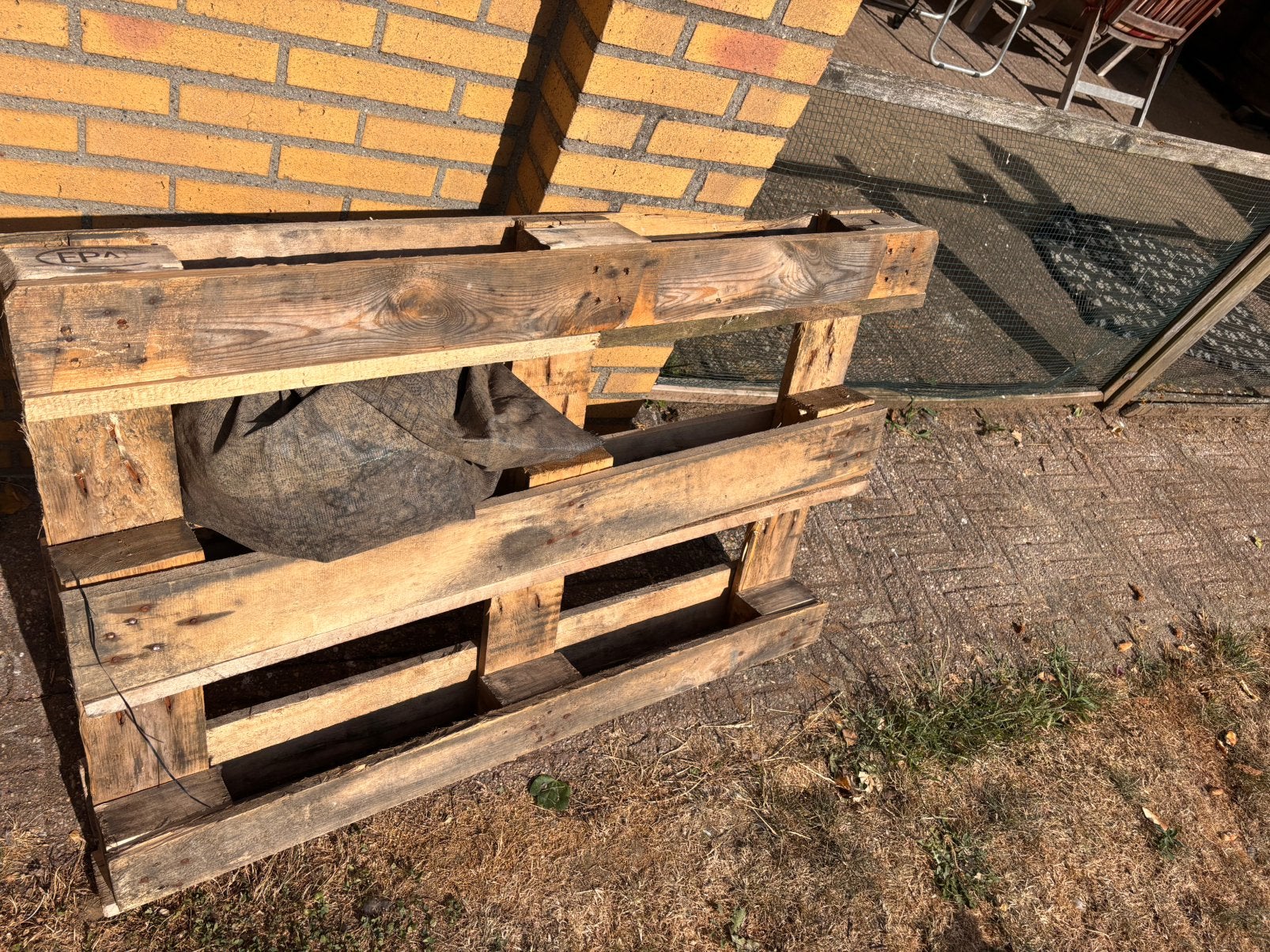 Kruidentuin pallethout gratis, Tuin en Terras, Tuinbanken, Ophalen, Zo goed als nieuw, Hout