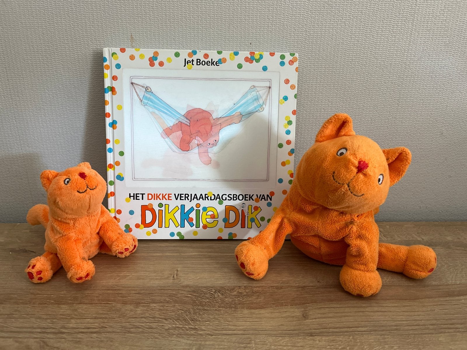 Dikkie Dik Boek en Knuffels - Het Dikke Verjaardagsboek, Oranje, Gebruikt, Overige merken, Overige karakters