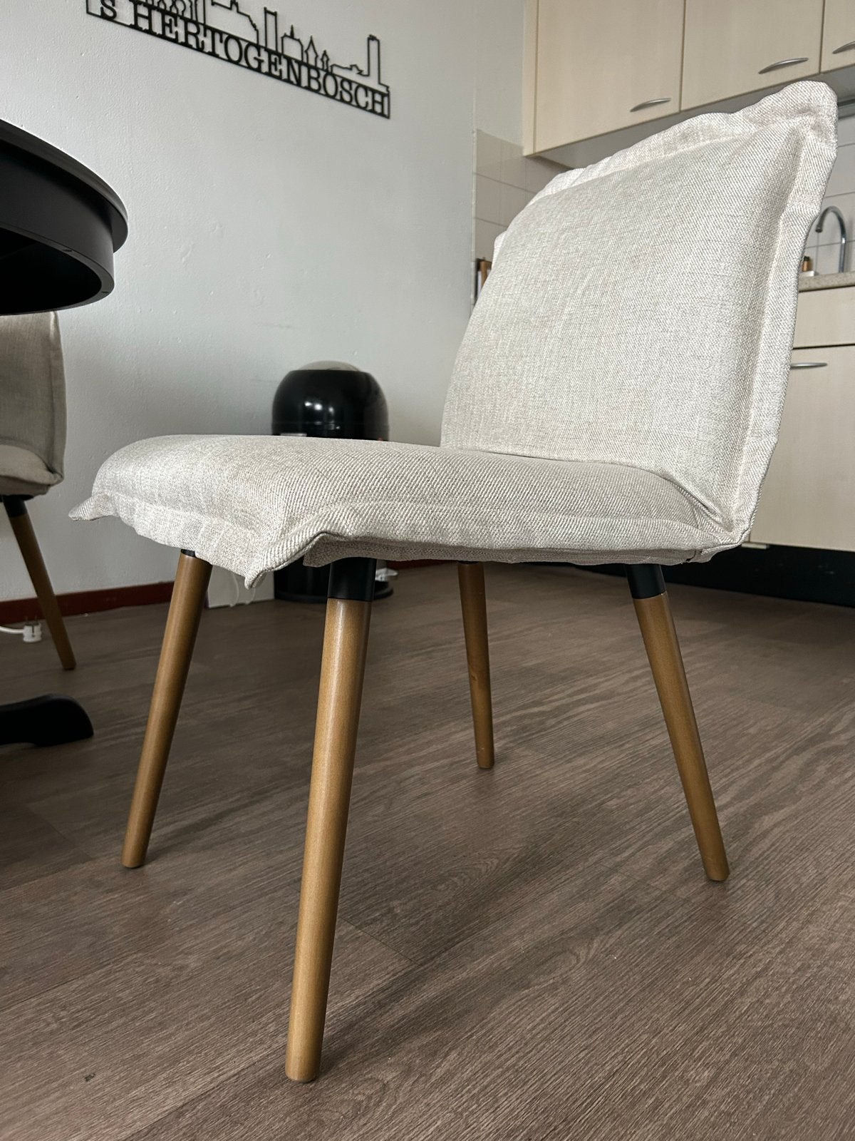 Beige IKEA eetkamerstoelen met wasbare kussens, Ophalen, Gebruikt, Overige kleuren, Vier
