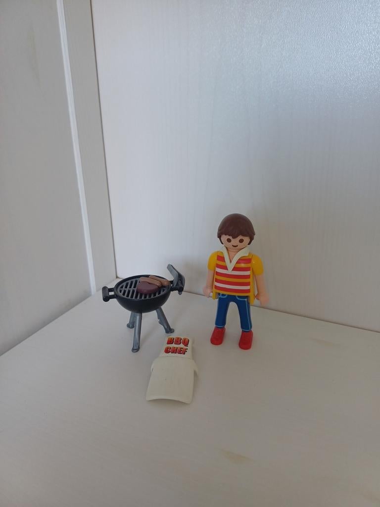 Playmobil man met barbecue, Ophalen of Verzenden, Zo goed als nieuw, Los playmobil