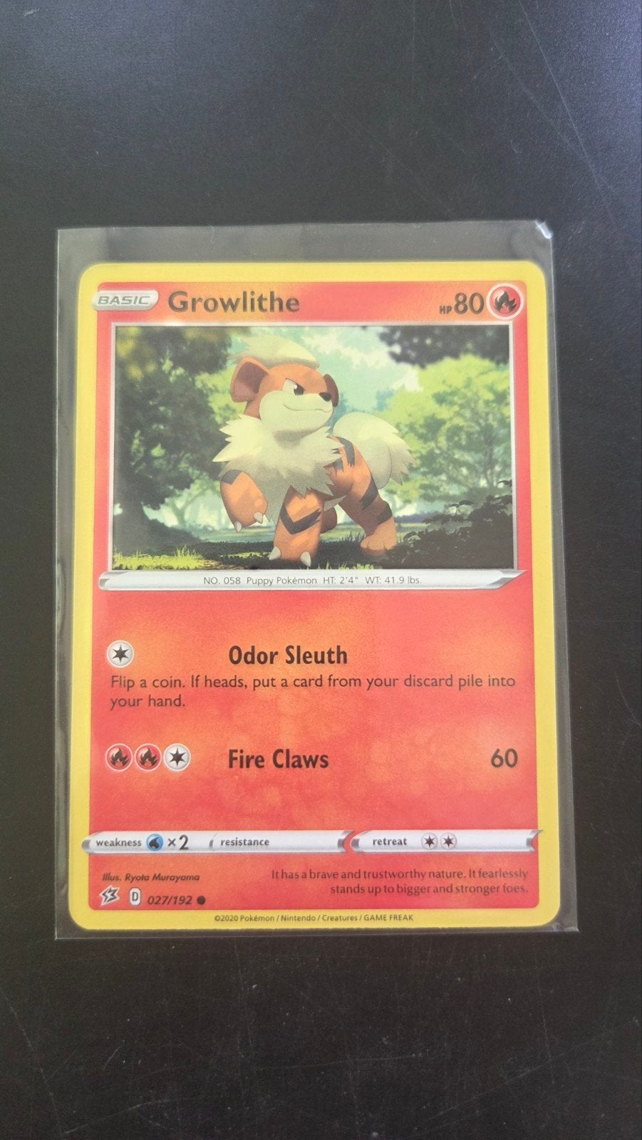 Growlithe 027/192 Rebel Clash Pokémon Kaart, Verzenden, Zo goed als nieuw, Losse kaart