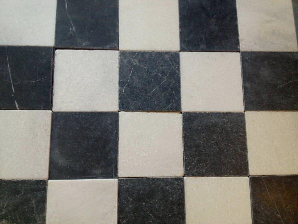 Zwart wit geblokt natuursteen getrommeld 20x20x1cm, Ophalen, Overige typen, Info@walstra.nl, Nieuw