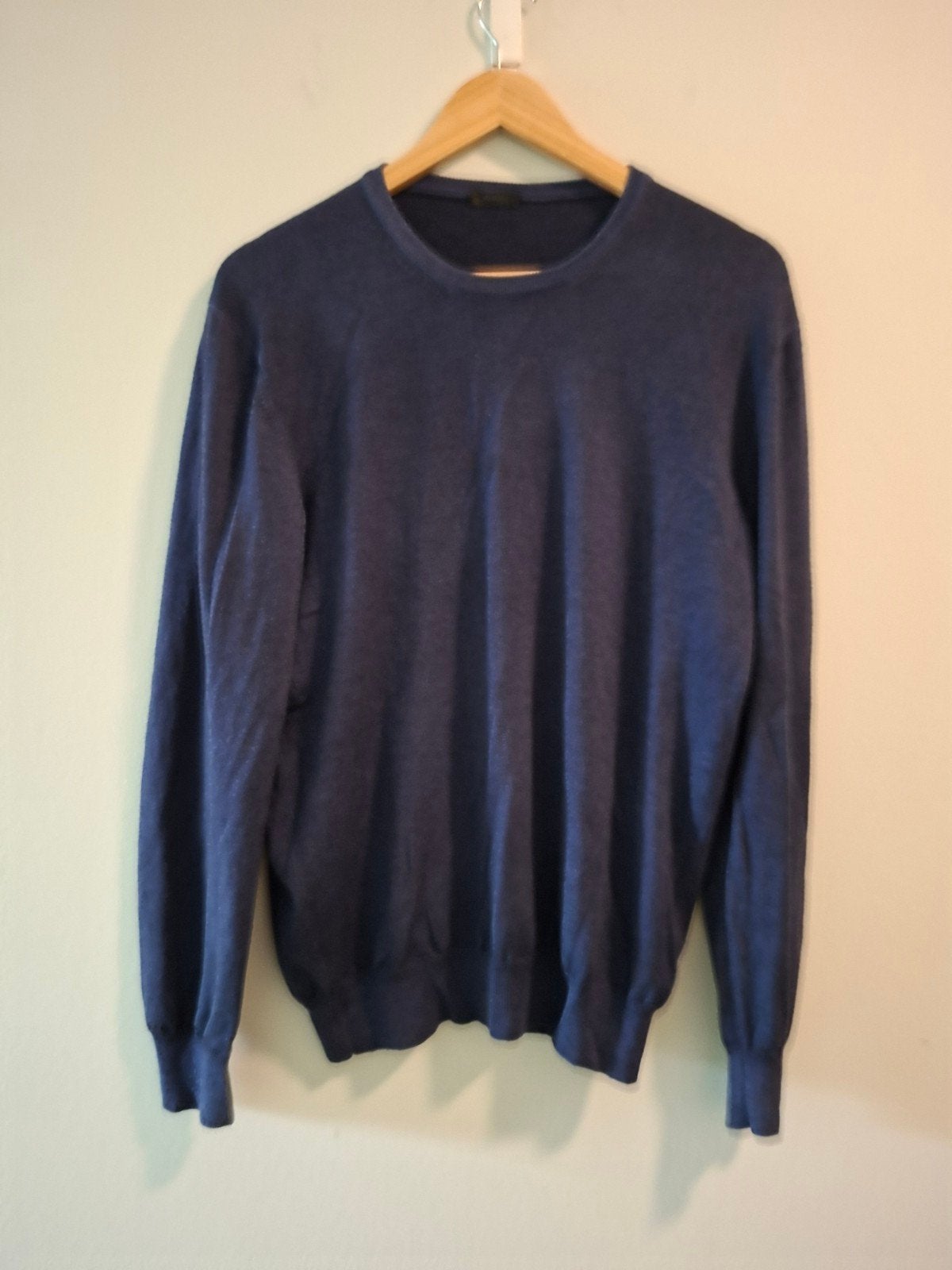 Boggi Milano donkerblauwe wollen trui - Maat L, Maat 52/54 (L), Blauw, Ophalen of Verzenden, Boggi Milano