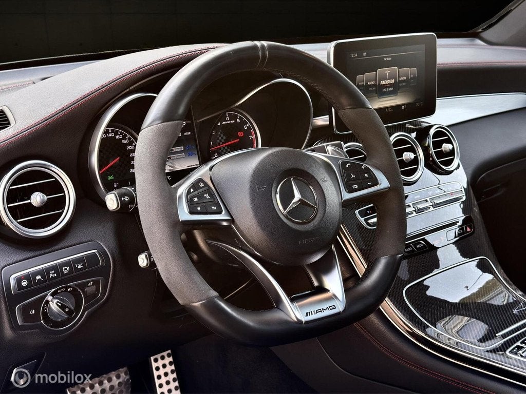 Mercedes GLC-klasse AMG 43 4MATIC |Pano|Memory|Carbon|Burmes, Auto's, Mercedes-Benz, Automaat, Gebruikt, 367 pk, Leder