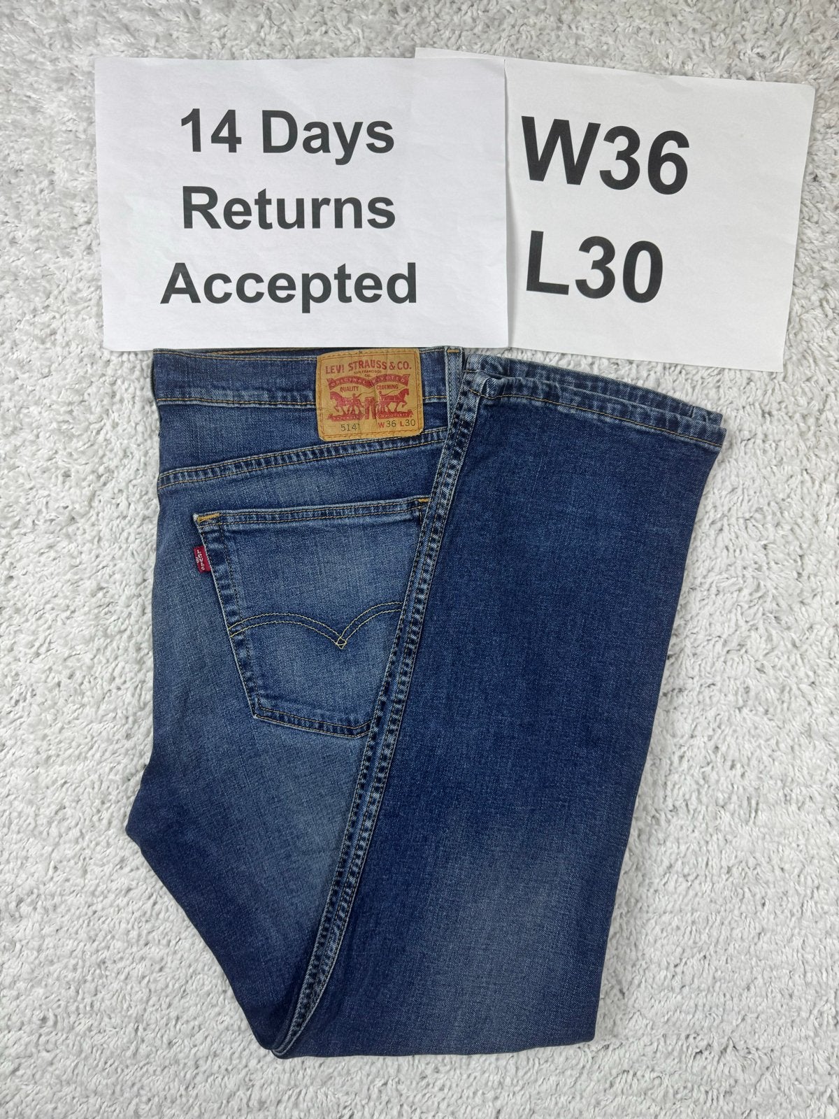 Levi's 514 Straight Fit Jeans - Blauw - W36 L30 2694, H, V, Gedragen, B