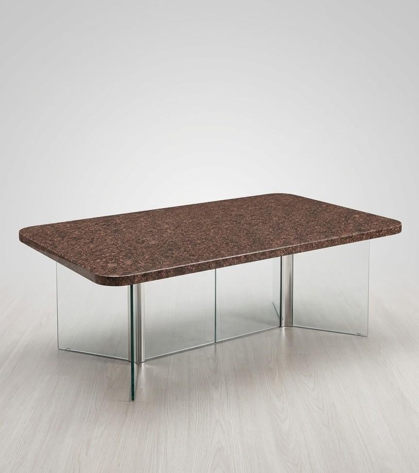 Salon Tafel Graniet, Ophalen, Gebruikt, 100 tot 150 cm, 50 tot 100 cm
