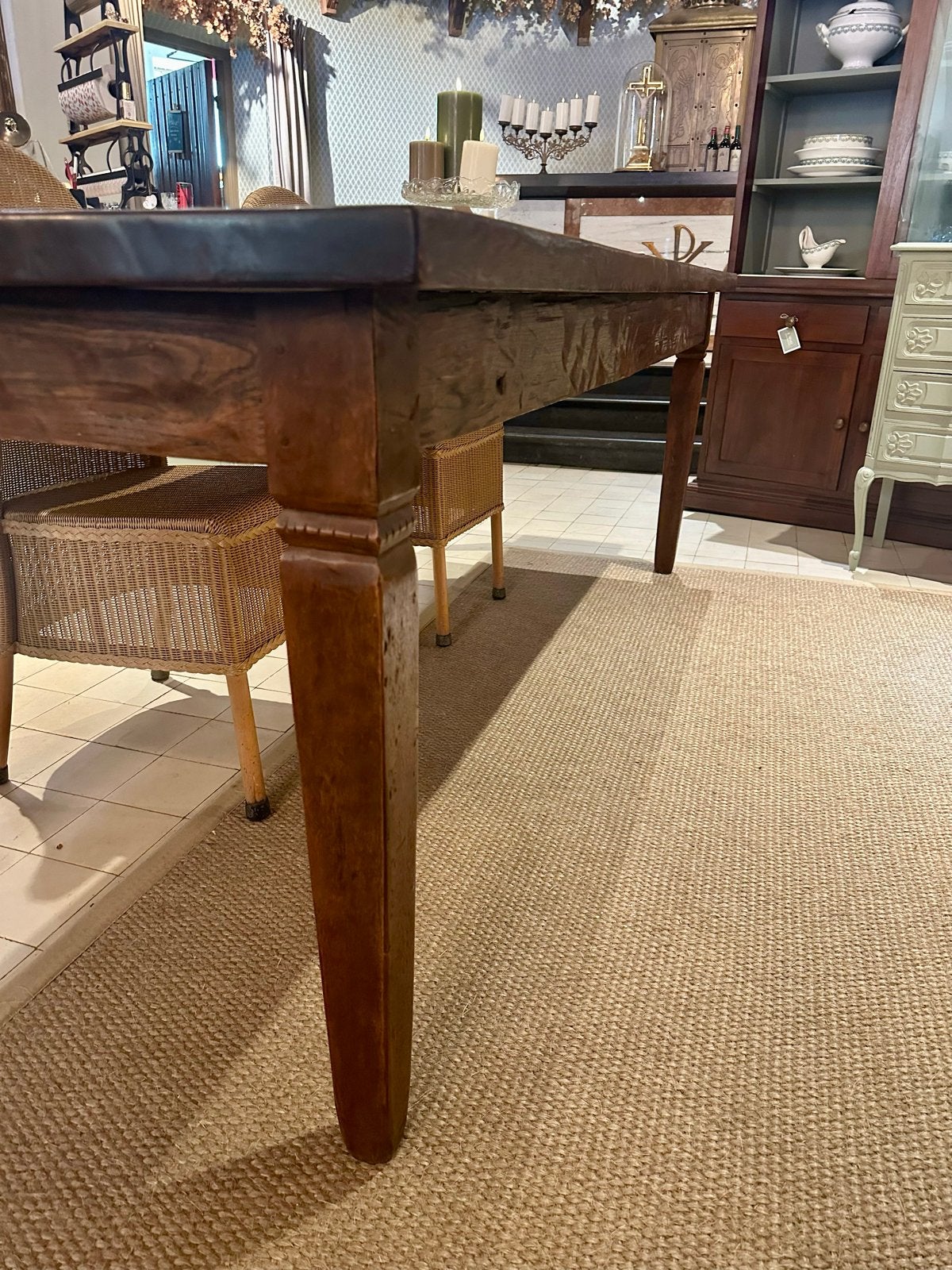 Massieve houten lange (220cm ) landelijke engelse stijl, Ophalen