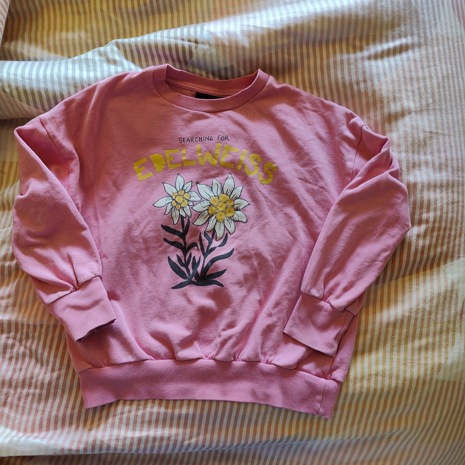 Roze Mini Rodini sweater maat 128-134, Ophalen of Verzenden, Gebruikt, Mini Rodini, Meisje