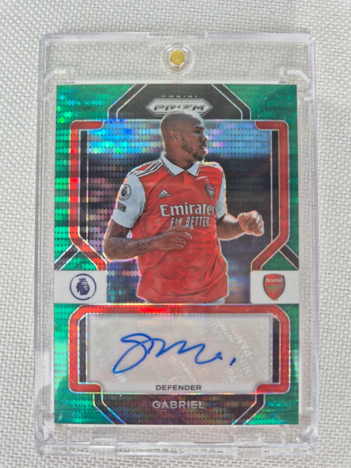 Gabriel Magalhaes Arsenal Panini Prizm Autograph, Ophalen of Verzenden, Zo goed als nieuw, Spelerskaart
