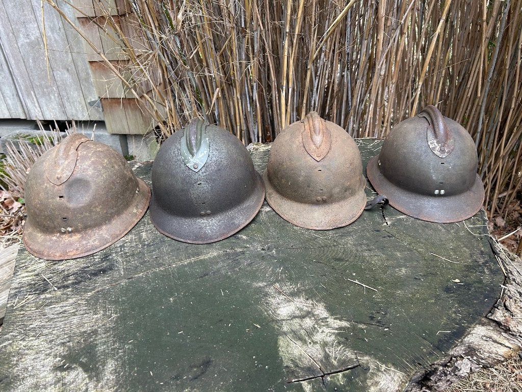 4 Franse helmen WO2, Ophalen of Verzenden, Overige gebieden, Helm of Baret
